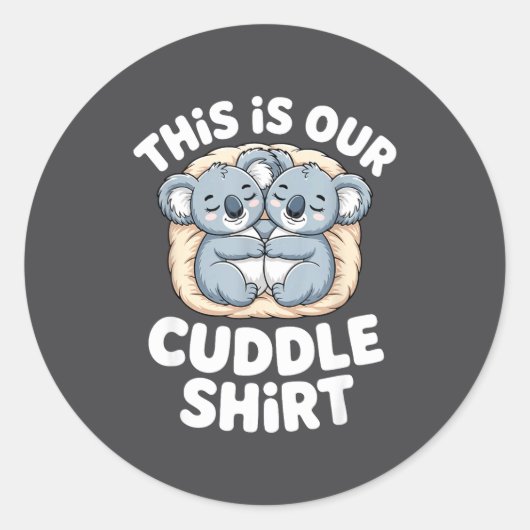 Cute Koala Couple Nest This Is Our Cuddle  Ronde Sticker (Voorkant)