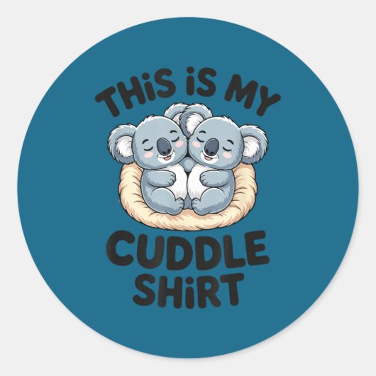 Cute Koala Couple This Is My Cuddle  Ronde Sticker (Voorkant)