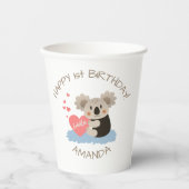Cute Koala Cuddles Birthday Age ID386 Papieren Bekers (Voorkant)