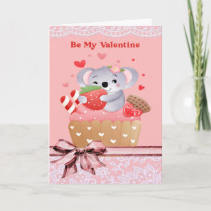 Cute Koala & Cupcake-Valentijn Kaart