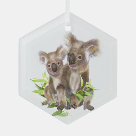 Cute Koala Cute Australian Beren Animal Fun Glas Ornament (Voorkant)