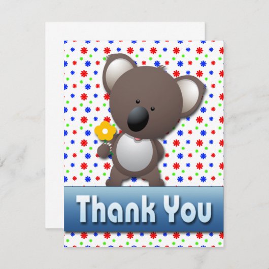 CUTE KOALA DANK U NOTA VAN DE KAART (Voorkant / Achterkant)