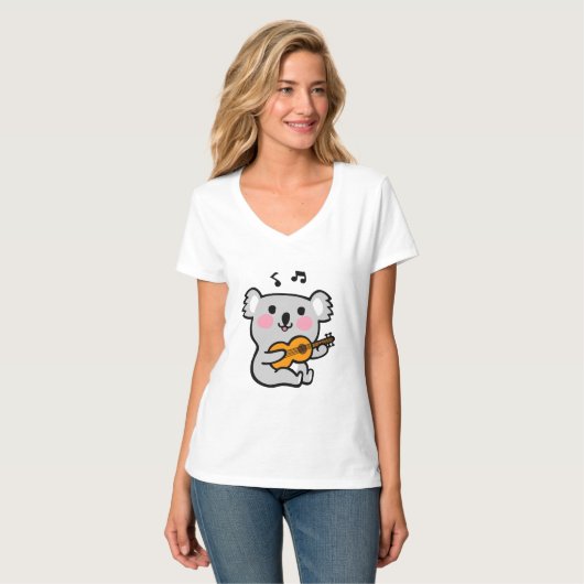 Cute koala die gitaar speelt t-shirt (Voorkant volledig)