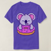 Cute Koala Eating Donut T-shirt (Design voorkant)