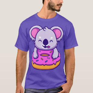 Cute Koala Eating Donut T-shirt