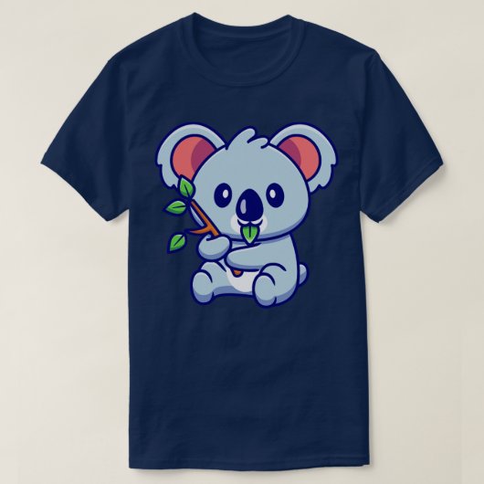 Cute Koala Eating Leaf T-shirt (Design voorkant)