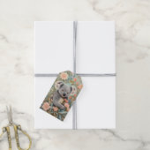 Cute Koala Elegant Pastel Floral Cadeaulabel (Met Touw)