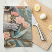 Cute Koala Elegant Pastel Floral Theedoek (Quarter Fold)