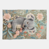 Cute Koala Elegant Pastel Floral Theedoek (Horizontaal)