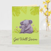 Cute Koala en Aanmoediging Goed groene Kaart (Gele Bloem)