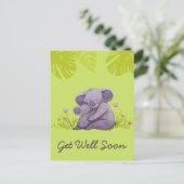 Cute Koala en Aanmoediging Groene post Briefkaart (Staand voorkant)