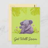 Cute Koala en Aanmoediging Groene post Briefkaart (Voorkant / Achterkant)