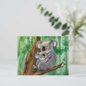 Cute Koala en Baby Briefkaart (Staand voorkant)