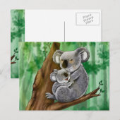 Cute Koala en Baby Briefkaart (Voorkant / Achterkant)