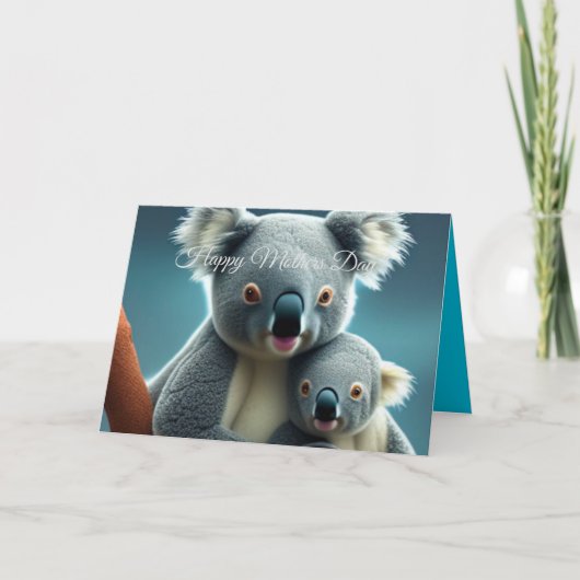 Cute Koala en Baby Kaart (Voorkant)
