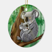 Cute Koala en Baby Keramisch Ornament (Links)