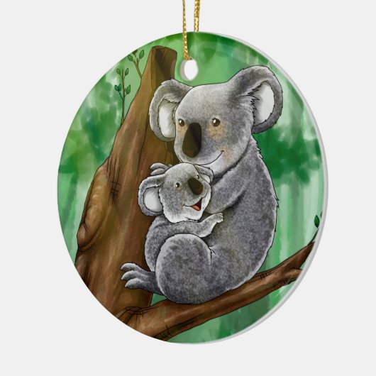 Cute Koala en Baby Keramisch Ornament (Links)