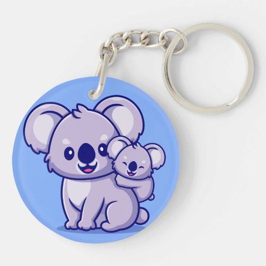 Cute Koala en Baby Sleutelhanger (Achterkant)
