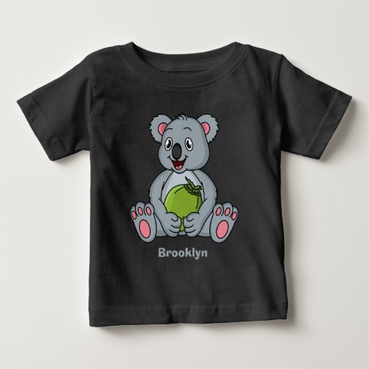 Cute koala en Coconut cartoon illustratie (Voorkant)