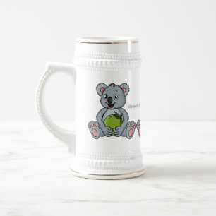 Cute koala en Coconut cartoon illustratie Bierpul
