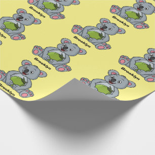 Cute koala en Coconut cartoon illustratie Cadeaupapier