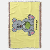 Cute koala en Coconut cartoon illustratie Deken (Voorkant Verticaal)