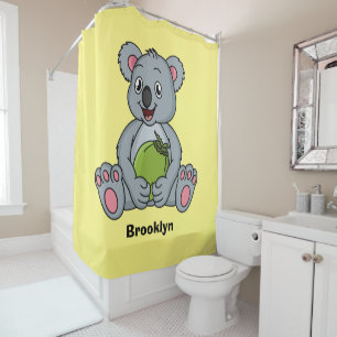 Cute koala en Coconut cartoon illustratie Douchegordijn