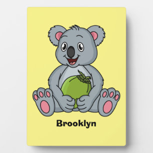 Cute koala en Coconut cartoon illustratie Fotoplaat