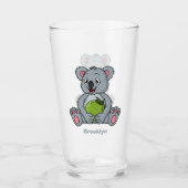 Cute koala en Coconut cartoon illustratie Glas (Voorkant)