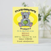 Cute koala en Coconut cartoon illustratie Kaart (Staand voorkant)