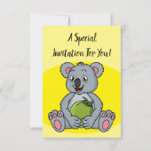 Cute koala en Coconut cartoon illustratie Kaart (Achterkant)