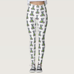 Cute koala en Coconut cartoon illustratie Leggings
