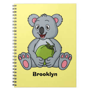 Cute koala en Coconut cartoon illustratie Notitieboek