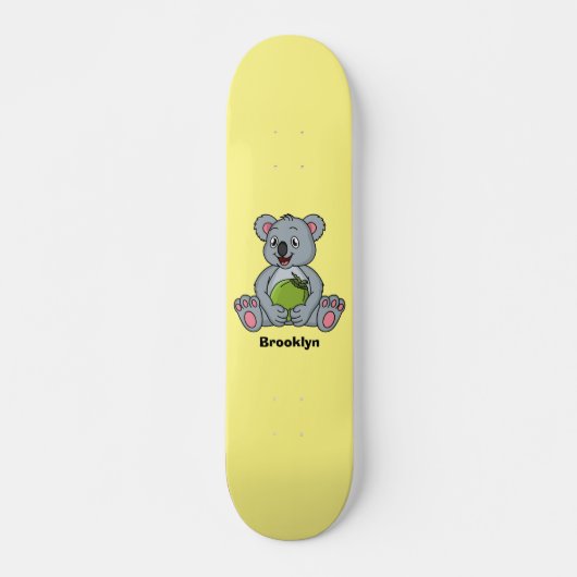 Cute koala en Coconut cartoon illustratie Persoonlijk Skateboard (Voorkant)