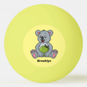 Cute koala en Coconut cartoon illustratie Pingpongbal
