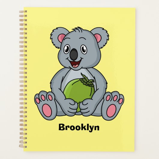 Cute koala en Coconut cartoon illustratie Planner (Voorkant)