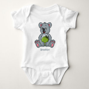 Cute koala en Coconut cartoon illustratie Romper
