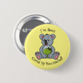 Cute koala en Coconut cartoon illustratie Ronde Button 5,7 Cm (Voorkant /achterkant)