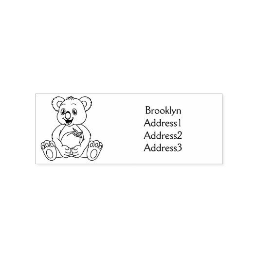 Cute koala en Coconut cartoon illustratie Rubberstempel (Afrduk)