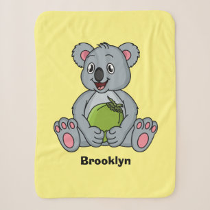 Cute koala en Coconut cartoon illustratie Sherpa Deken