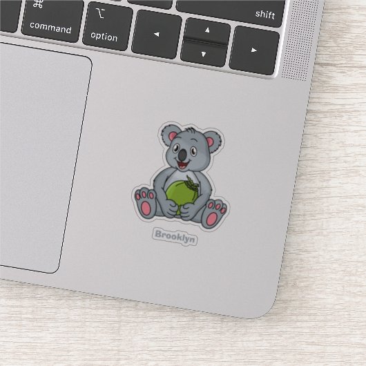 Cute koala en Coconut cartoon illustratie Sticker (Detail)