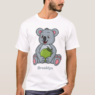 Cute koala en Coconut cartoon illustratie T-shirt