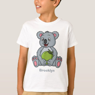 Cute koala en Coconut cartoon illustratie T-shirt