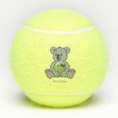 Cute koala en Coconut cartoon illustratie Tennisballen (Achterkant)