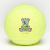 Cute koala en Coconut cartoon illustratie Tennisballen (Voorkant)