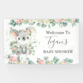 Cute Koala Eucalyptus Floral Welcome Backdrop Spandoek (Horizontaal)
