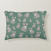 Cute Koala Eucalyptus Green Pattern Accent Kussen (Voorkant)