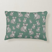 Cute Koala Eucalyptus Green Pattern Accent Kussen (Achterkant)
