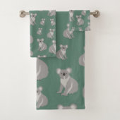 Cute Koala Eucalyptus Green Pattern Bad Handdoek (Insitu)