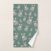 Cute Koala Eucalyptus Green Pattern Bad Handdoek (Handdoek)